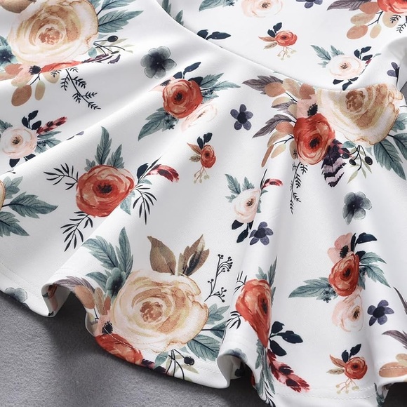 NWOT fioukiay Girls Fall and Winter Long Sleeve Floral Dress and Striped Legging - Picture 6 of 6